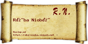 Rába Niobé névjegykártya
